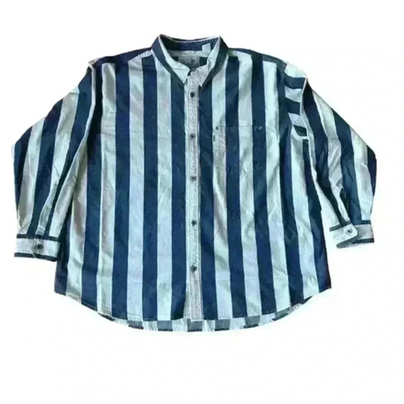 Levis SilverTab Oversized One Pocket Striped‎ Denim Shirt XL NWT - Picture 1 of 7